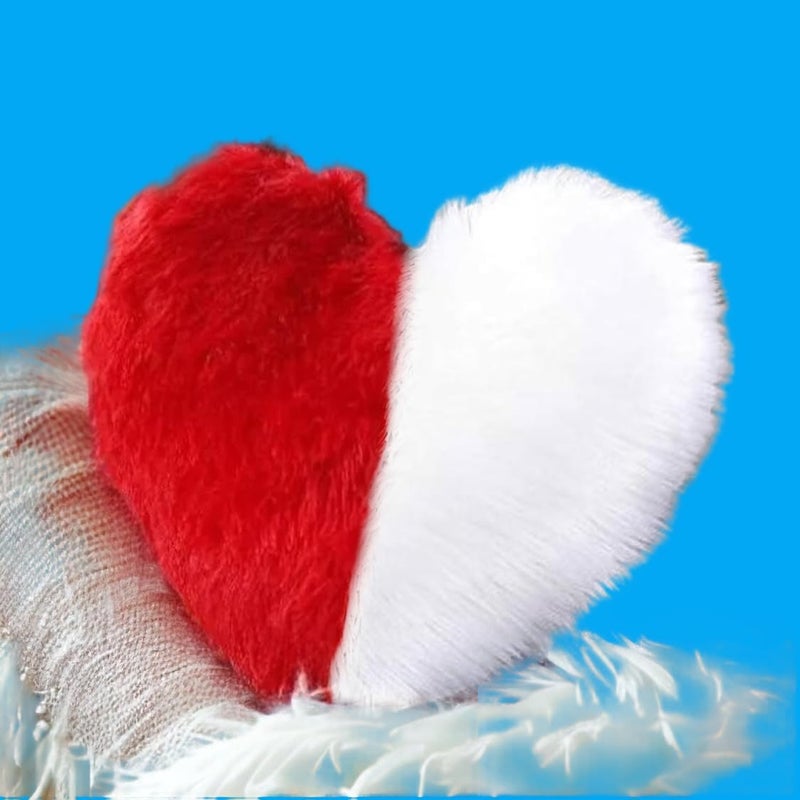 ToYBULK ToYBULK Soft Plush Premium Fabric Love Shape Dil 50 cm Red White Color Valentine Gift for Loved Ones - Image 1