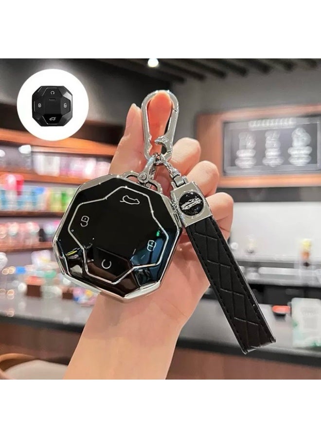 Key Fob Cover with Keychain for Jetour Traveler T2 Key Shell TPU Key Holder Bag