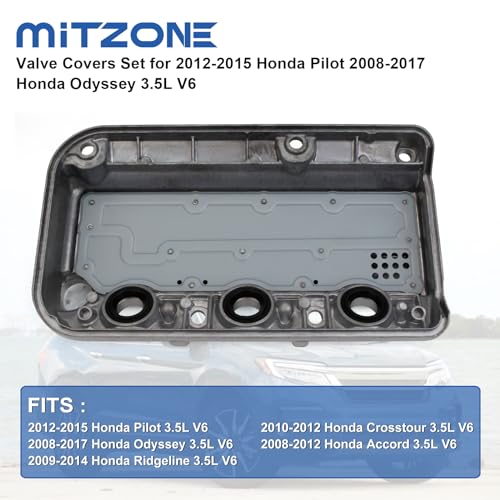 MITZONE Front Valve Cover compatible with 2008-2017 Honda Accord Pilot Odyssey Crosstour Ridgeline Acura TL RDX 3.5L Replace 12310R70A00 12310R70A10 - Image 3