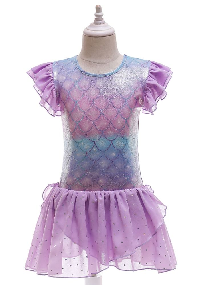Loquat Mermaid short sleeve mesh dance dress  - Image 1