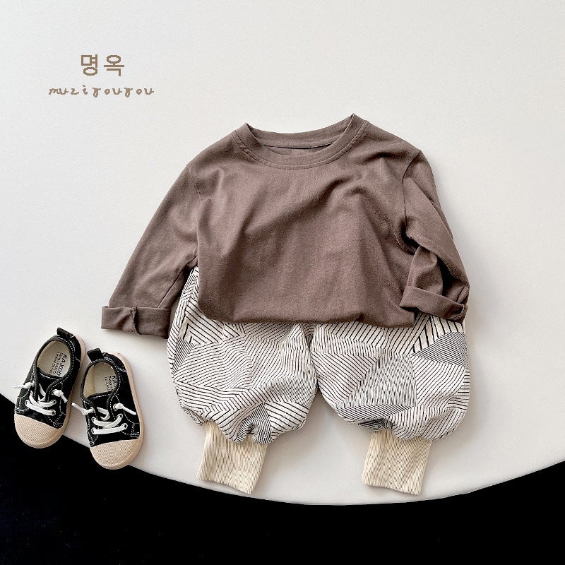 Children's five-color T-shirt ~ 2025 Spring and Autumn Girls' Joker Cotton Top Girls' Baby Korean Mori Base Shirt Tide - Image 4