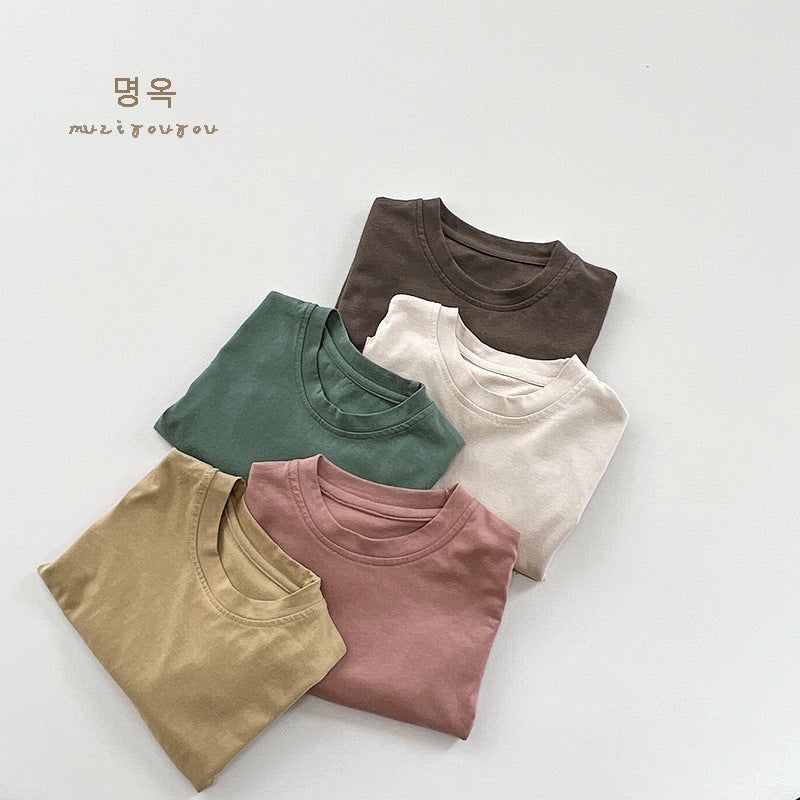 Children's five-color T-shirt ~ 2025 Spring and Autumn Girls' Joker Cotton Top Girls' Baby Korean Mori Base Shirt Tide - Image 3