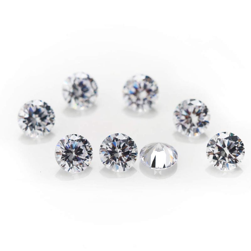 JIANGYUANGEMS 1000pcs 2.5mm 5A Round Machine Cut White Cubic Zirconia Stone Loose CZ Synthetic Gemstone for Jewelry Making - Image 1