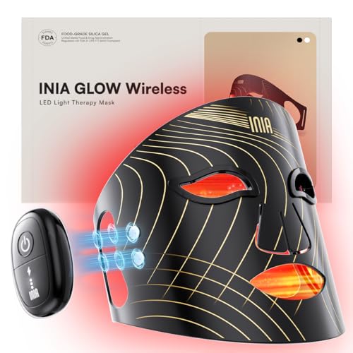 INIA Red Light Therapy Mask for Face Glow Wireless LED Face Mask Light Therapy with NearInfrared Red Light NIR Rechargeable and Ergonomic Design for Home Travel - Image 2