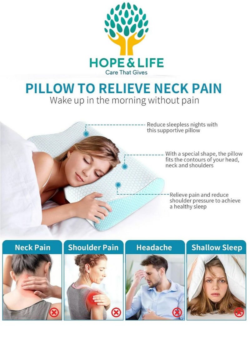 Hope And Life - Memory Foam Contour Pillow Provides Proper Neck and Neck Support - 60*35*9/11cm - Image 1