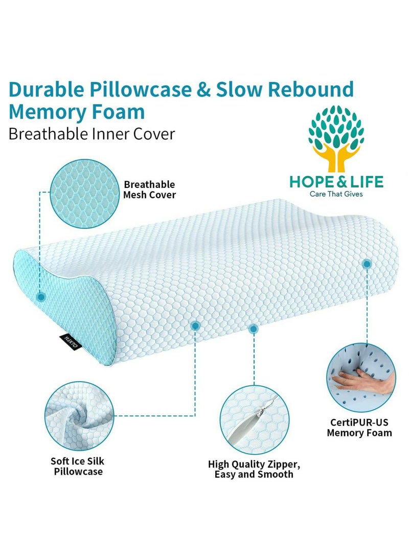 Hope And Life - Memory Foam Contour Pillow Provides Proper Neck and Neck Support - 60*35*9/11cm - Image 1