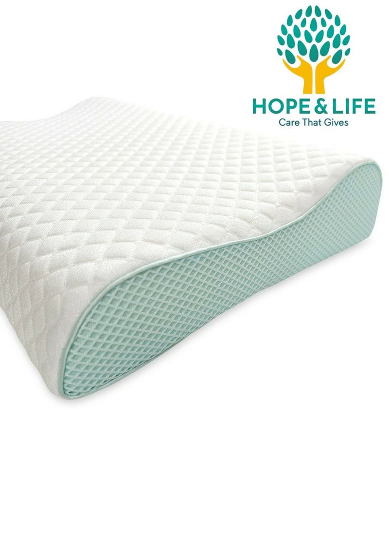 Hope And Life - Memory Foam Contour Pillow Provides Proper Neck and Neck Support - 60*35*9/11cm - Image 1