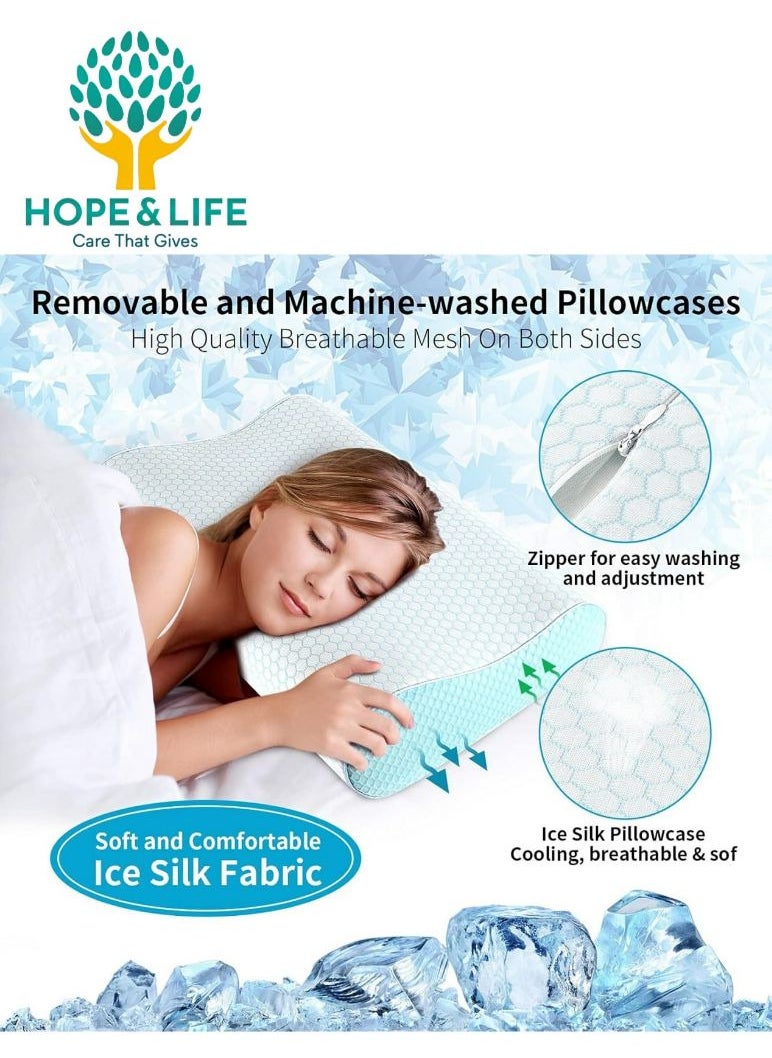 Hope And Life - Memory Foam Contour Pillow Provides Proper Neck and Neck Support - 60*35*9/11cm - Image 1