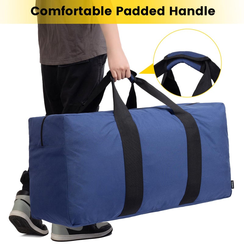Vorspack Extra Large Duffle Bag for Travel - 150L Duffel Bag for Men Gear Bag for Storage Foldable Weekender Bag for Overnight Camping - Blue - Image 5