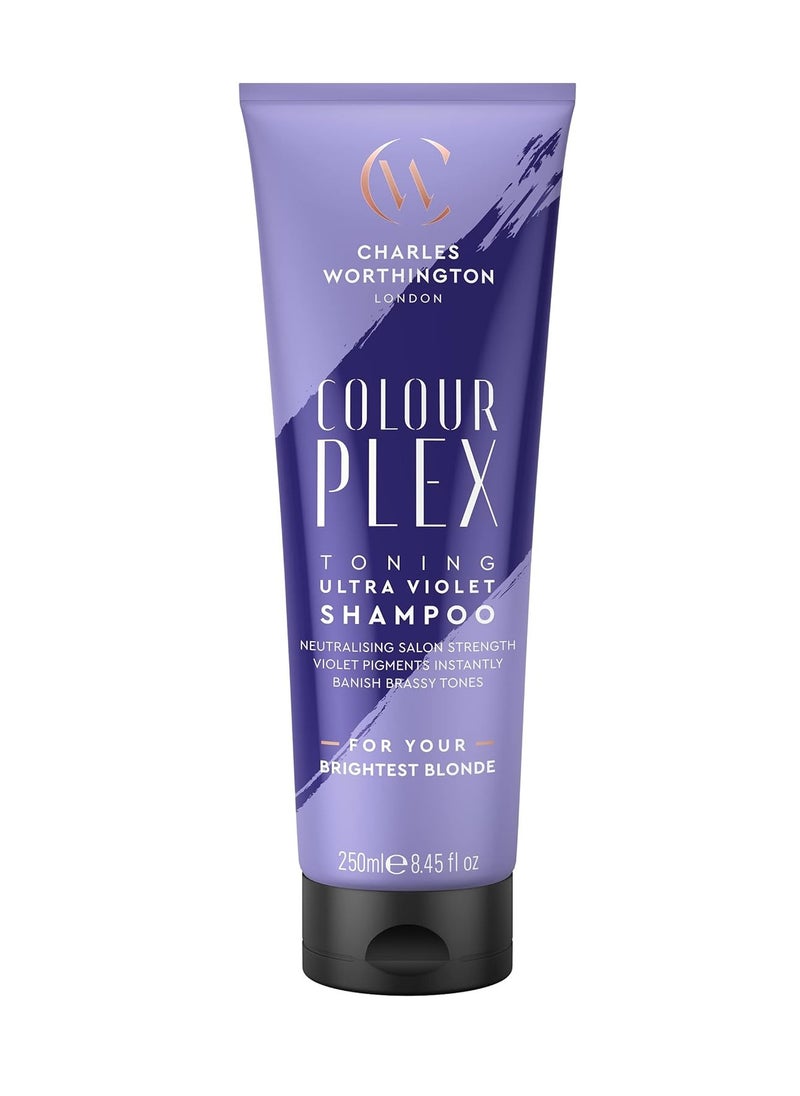 CHARLES WORTHINGTON Colourplex Toning Ultra Violet Shampoo Purple Shampoo for Blonde Hair Toning Shampoo for Blondes Purple Pigment Shampoo 250ml  - Image 1