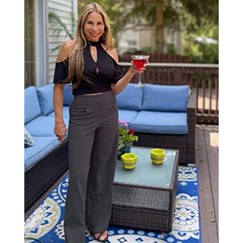Women Yoga Pants Activewear Leggings Trousers with Pockets Stretch Loose Casual Wide Lounge Sweatpant/Regular/Tall - Image 3