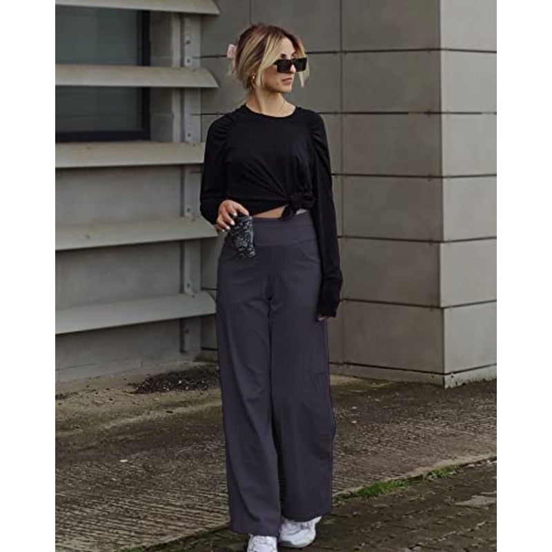 Women Yoga Pants Activewear Leggings Trousers with Pockets Stretch Loose Casual Wide Lounge Sweatpant/Regular/Tall - Image 2