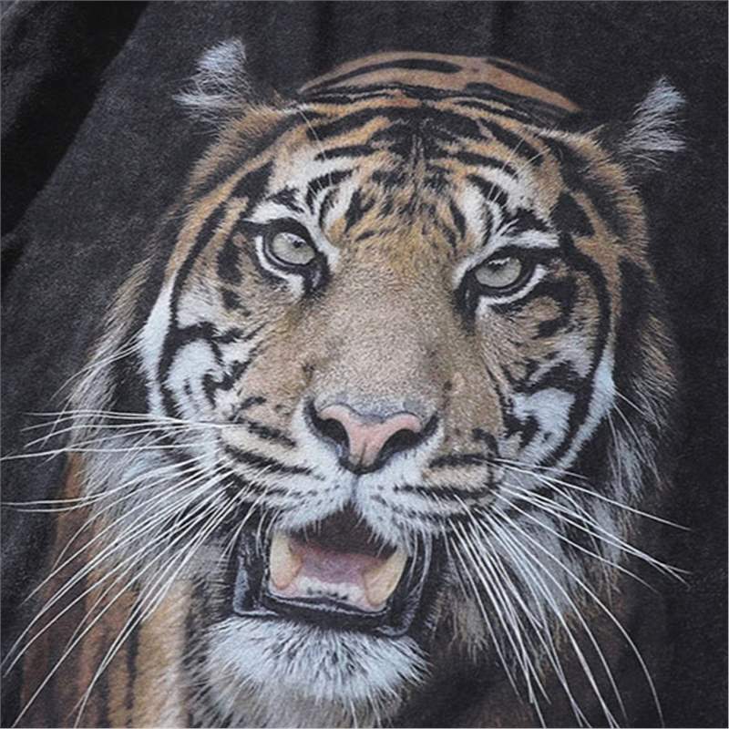 Original Street Trendy Brand Hd Tiger Washed Short-Sleeved T-Shirt Men'S Casual Ins Ancient Half-Sleeved Tee - Image 4