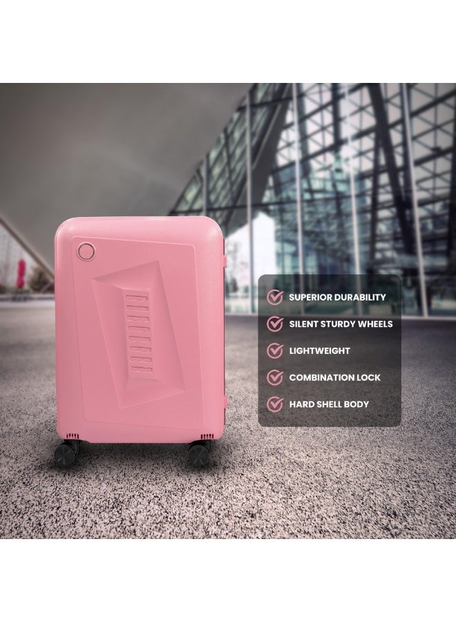 20 inch 24 inch 28 inch PP carry on suitcase 3 piece traveling luggage sets fashion style rolling trolley bag (Pink)  - Image 2