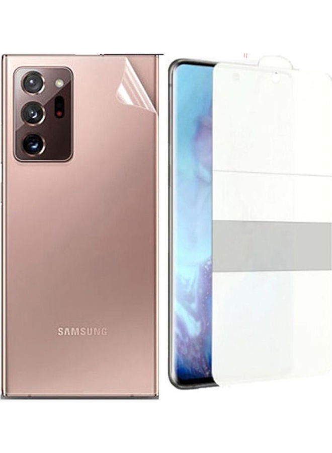 NIBEMINENT 3 In 1 Screen Protector Front And Back Lens Camera Gelatin For Samsung Galaxy Note 20 Ultra Clear 