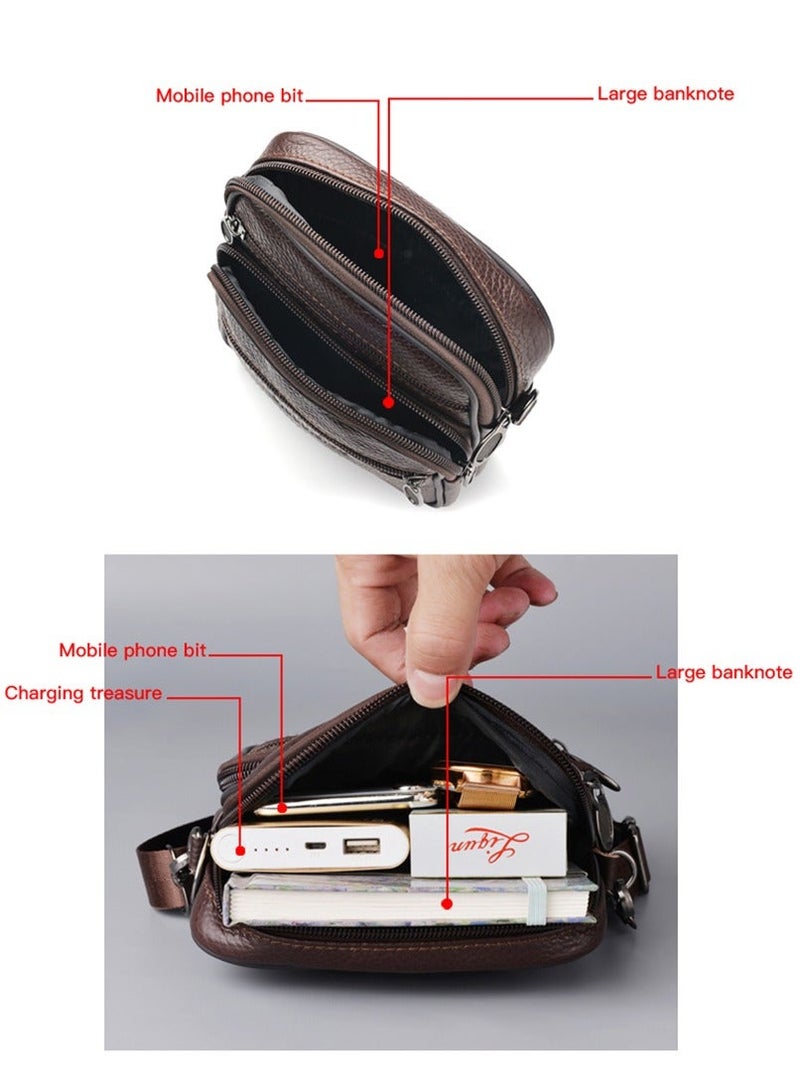 Deabolar 3-in-1 Crossbody Bag for Men Stylish Cowhide Messenger Satchel - Image 4