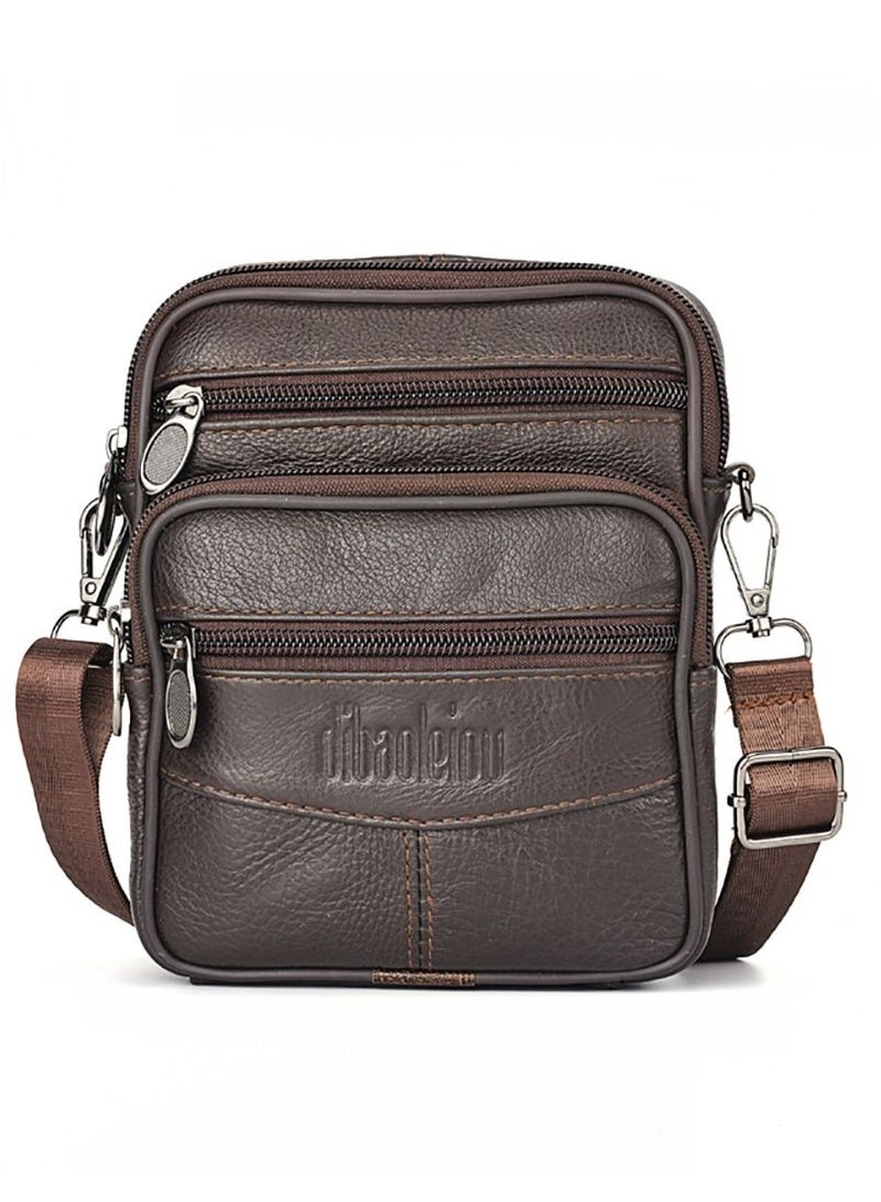 Deabolar 3-in-1 Crossbody Bag for Men Stylish Cowhide Messenger Satchel - Image 1