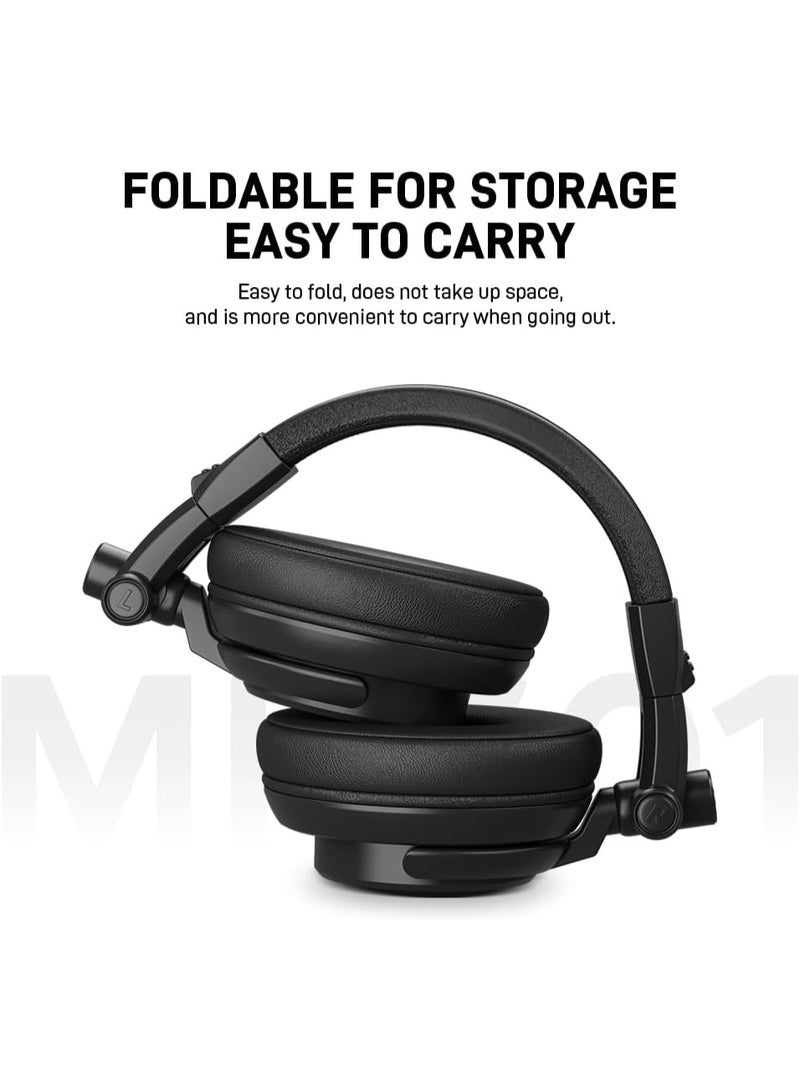 MAONO MH601 Professional Studio Monitor Headphones, Wired Closed Back Over Ear DJ Headset with 50mm Drivers and 1/4 inch to 3.5mm Jack for Guitar Amp Recording Mixing Piano Music Production Podcast - Image 4