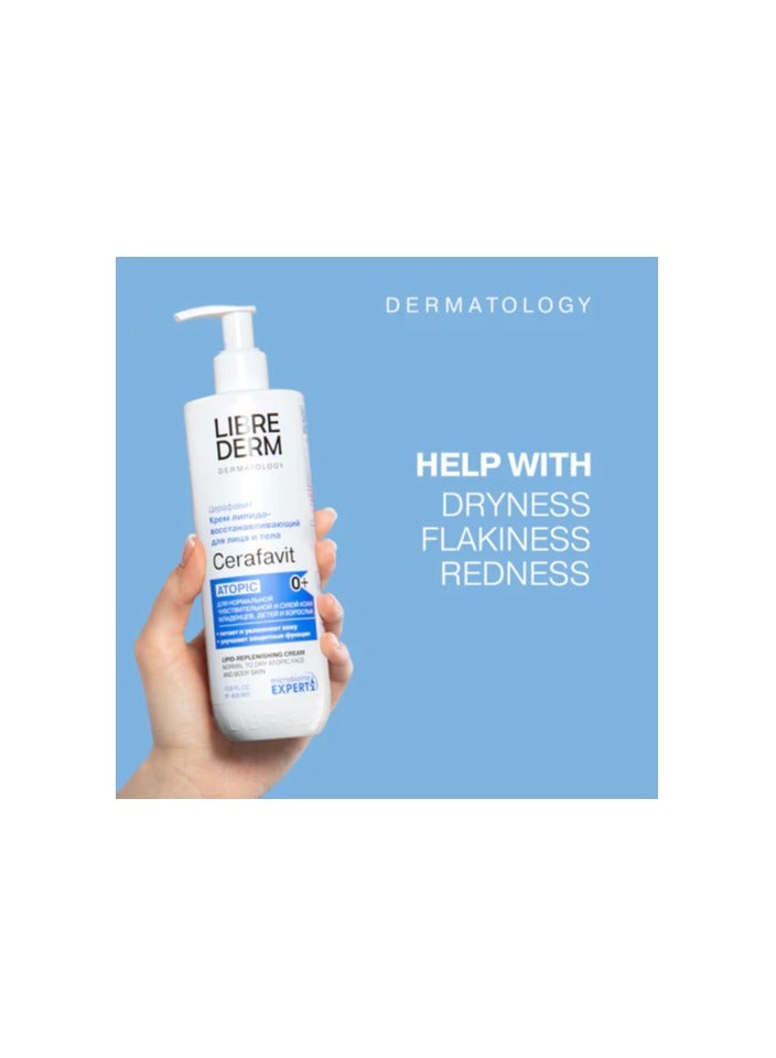 LIBREDERM Moisturizing Cream for Body & Face, Hydrating Moisturizer with Ceramides and Vitamin F, Dermatologist Tested for All Skin Types, 400ml - Image 2