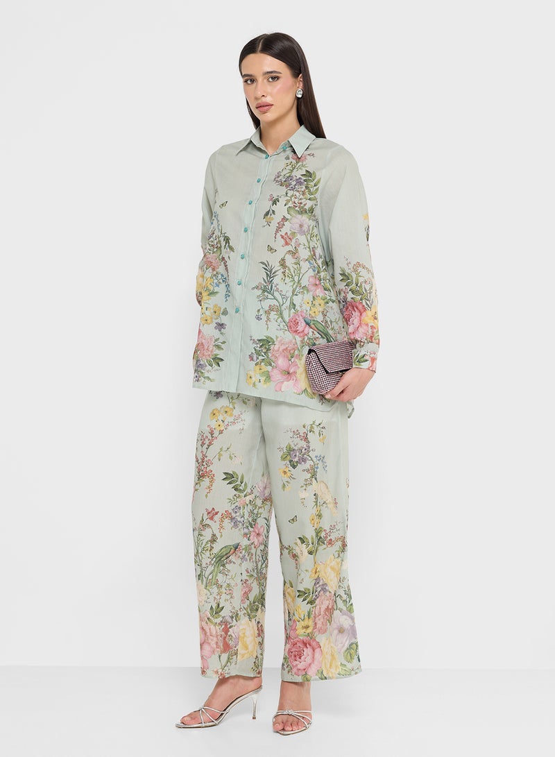 خزانة طقم بنطلون بطبعة زهور - Image 5