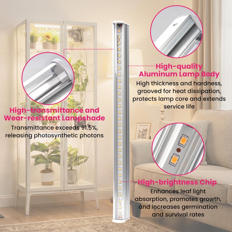 LUVCOSY 4 Pack T5 Grow Light Strips + 2 Pack USB Fans for Indoor Plants, LUVCOSY Accessories Set for Indoor Greenhouse Cabinet for IKEA, Full Spectrum Sunlight Grow Lamp & Silent Portable Cooling Fan-ALL IN 1 - Image 4
