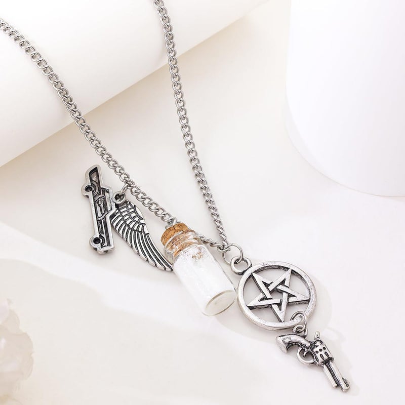 Niche-Finds Supernatural Inspired Salt Bottle Protection Charm Necklace Pendant - Stainless Steel Chain - Image 5