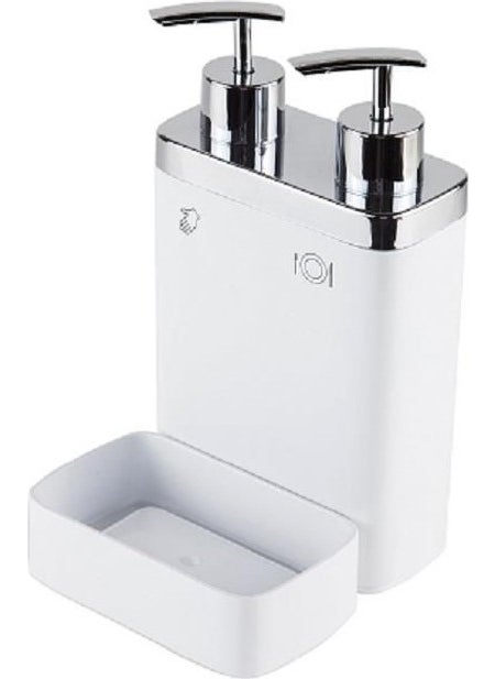 Primanova - Viva Kitchen Liquid Soap Dispenser White with Sponge - Image 1