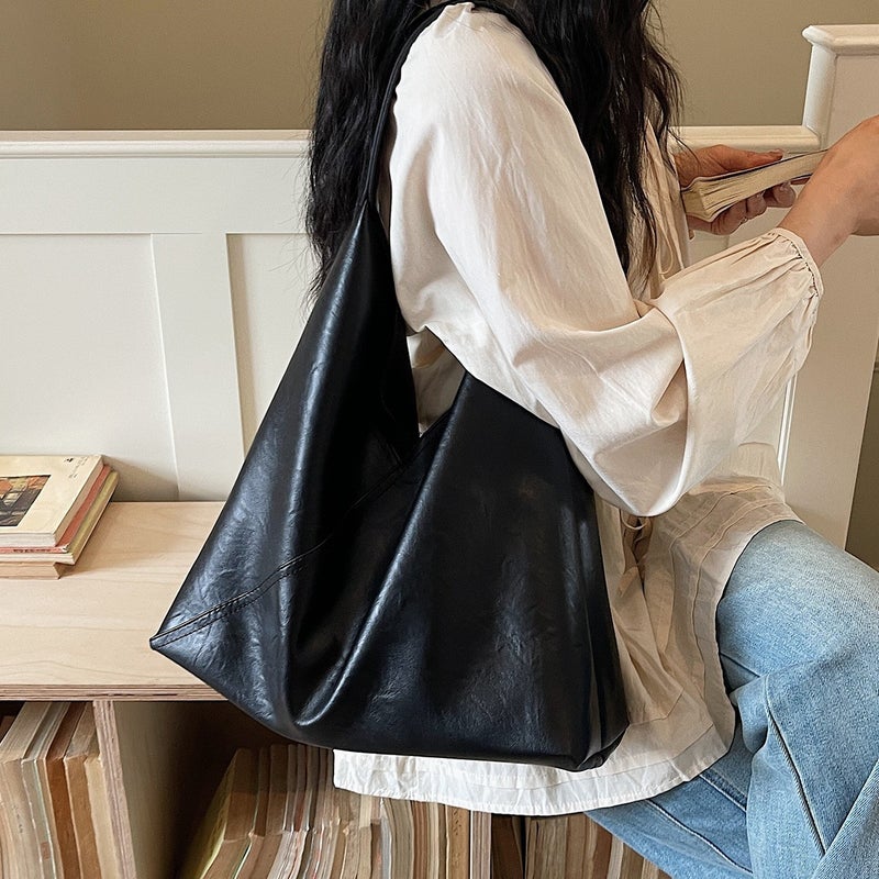 Textured Simple Large Capacity Casual Shoulder Tote Bag for Women - Image 4