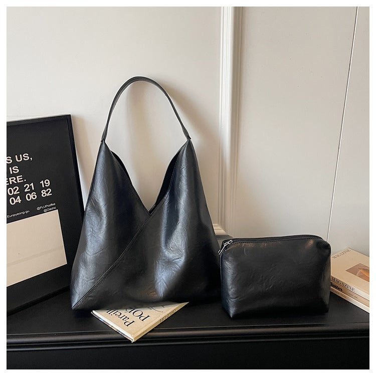 Textured Simple Large Capacity Casual Shoulder Tote Bag for Women - Image 2