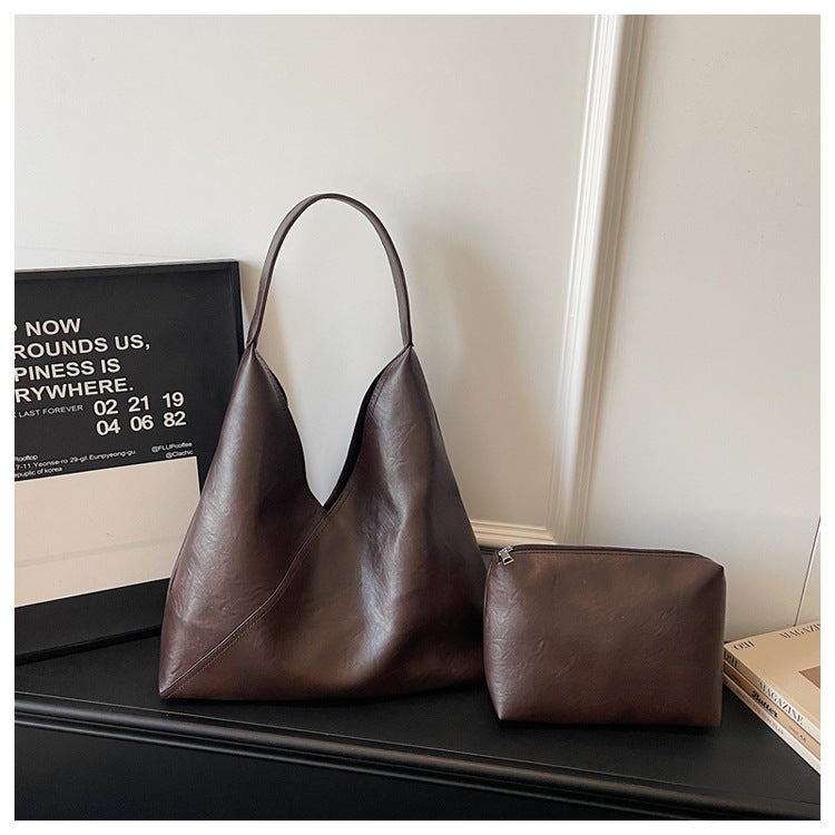 Textured Simple Large Capacity Casual Shoulder Tote Bag for Women - Image 1