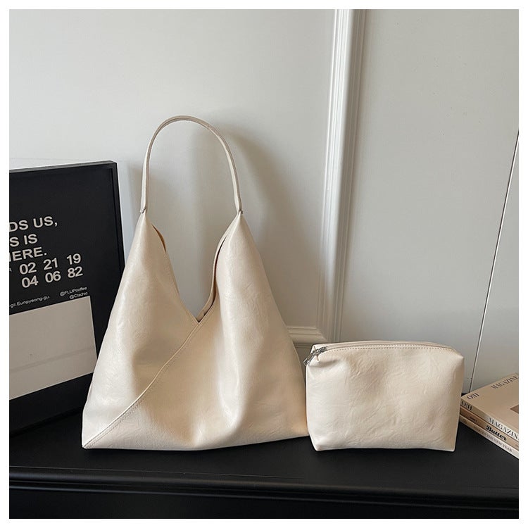 Textured Simple Large Capacity Casual Shoulder Tote Bag for Women - Image 5