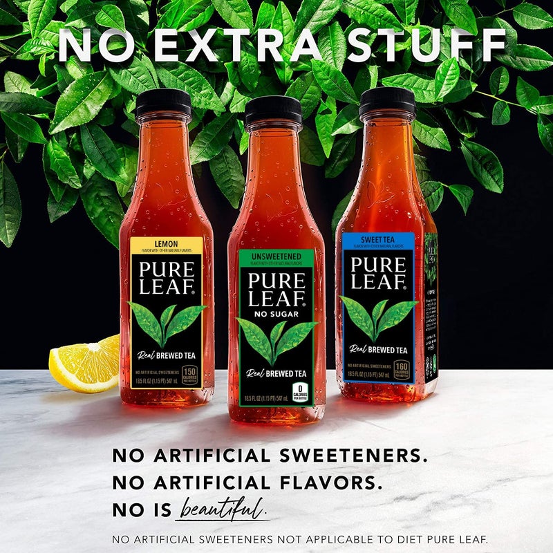 Pure Leaf Iced Tea, Sweetened 3 Flavor Variety Pack, 18.5 Fl Oz Bottles (Pack of 12) - Image 4
