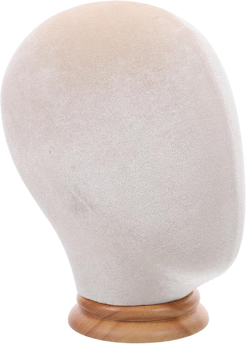 Moisture wear upgraded quality TOYANDONA Mannequin Head Stand for Hat and Wig Display, Beige Velvet Head Model with Wooden Base, Freestanding Hat Holder Rack for Salon and Home Styling All condition resistant crafted quality New season item Various fittings Sufficient order stock Cleaner resistant Seasonal & permanent compatible Modern practical shape Desert area eligible deliver Store recommended item Locally packed stock Super high sales Diverse operating method fit Daily life matching design Home practical item Integrated warehouse solution Globally selected raw material Heat insulation layer Limited quantity for sale Space saving design picks Hot & cold climate compatible Global assemble options Top sales leader Changing environment compatible Odor free color - Image 1