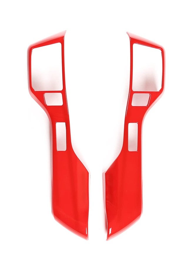 LLKUANG Car Steering Wheel Moulding Chrome Cover Trims Stickers Fit for Toyota Tundra 2014-2021 Tacoma 2016-2022 ABS Steering Wheel Cover Trim Accessories(Red,3+3 Holes Style) - Image 2