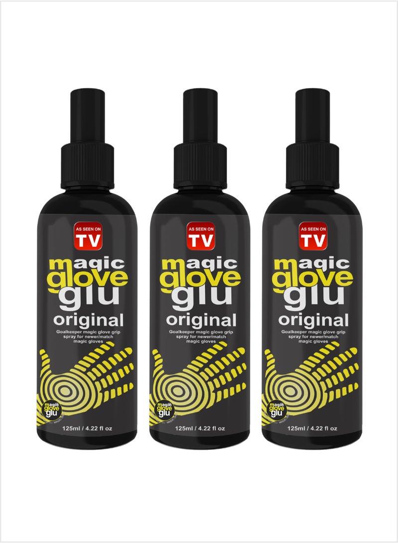 AS SEEN ON TV Magic gloveglu Original Goalkeeper Glove Grip Spray for new/match goalkeeper gloves 125ml Pack Of 3 