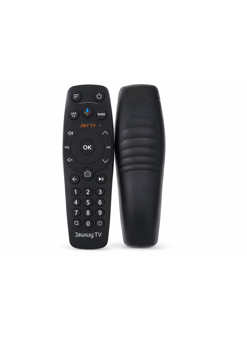 ريموت كنترول جوي تي في بديل متوافق مع Jwy TV بوكس التلفزيون الذكي مع التحكم الصوتي وأزرار الوصول السريع وسهولة الاستخدام لون أسود - Image 1