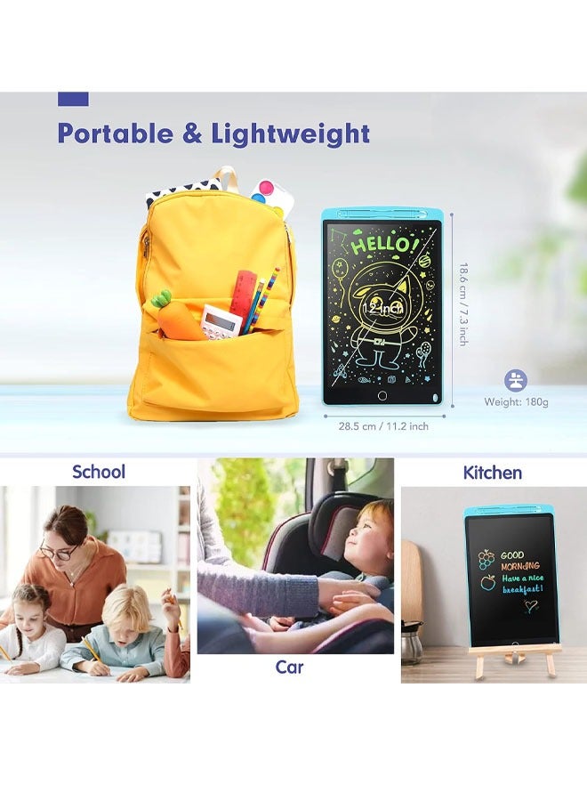 LCD Writing Tablet for Kids, 12 Inch Electronic Drawing Board Digital Writing Pad with Colorful Screen, Erasable Doodle Board Handwriting Drawing Tablet Educational Toy Gift for Boys Girls - Image 2
