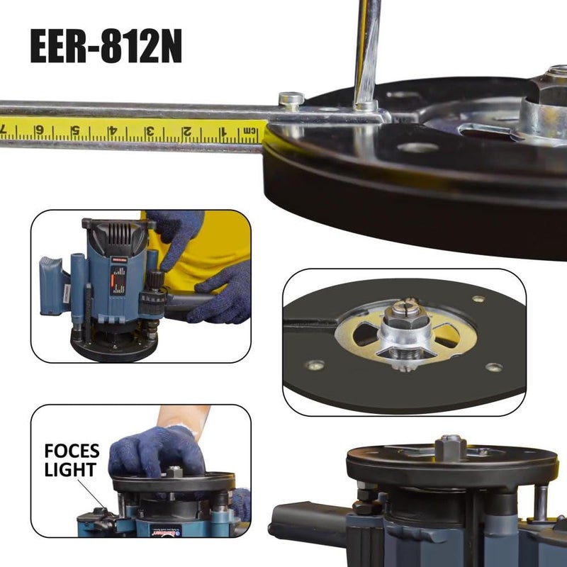 Eastman Eastman Electric Router 1200W 21000rpm 230V Router Electric Hand Trimmer Wood Router With 8 12 Bits Capacity Professional Woodworking Tool EER812N  - Image 4