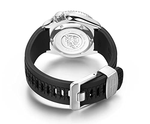Crafter Blue CB11 Curved End Watch Band Rubber Strap Replacement for Seiko SKX series, SRPDxx series and new Seiko Sports 5, Black - Image 4