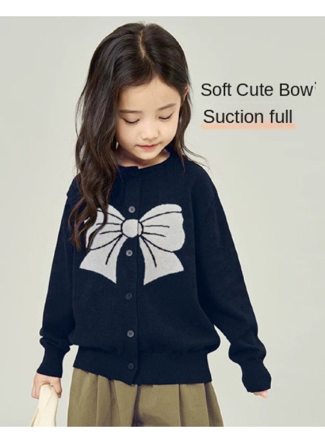 مكد ربطة عنق للأطفال بنات صوفية فضفاضة بأكمام طويلة، سترة صوفية متعددة الاستخدامات للأطفال الأكبر سنًا والمراهقين - Image 1