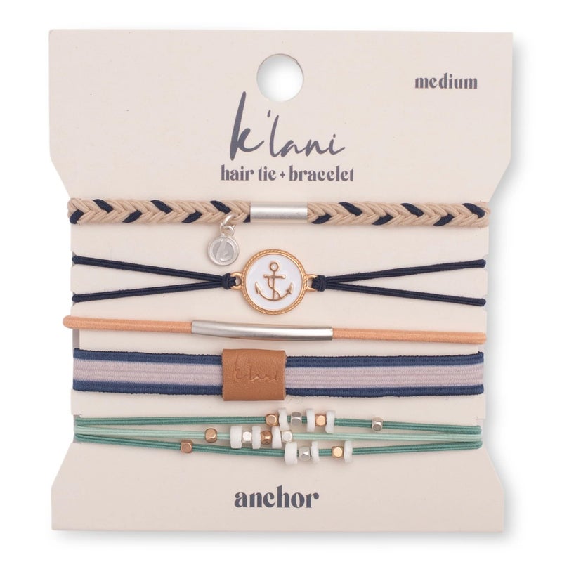 K'lani Klani Anchor Hair Tie Bracelets for Women Boho Hair Ties Elastic Bracelet Accessories for Hairs Wrist Gift for Birthdays Mothers Day Graduation 5 Pack Small - Image 2