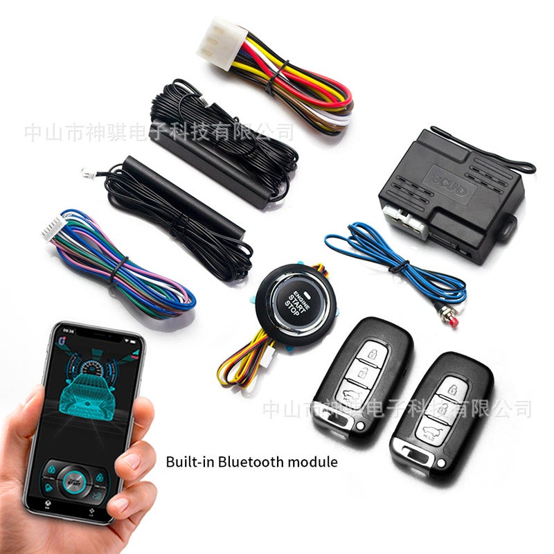 Shenqi Automobile Universal Mobile Phone Bluetooth Control Car One-Click Start Keyless Access Remote Start One-Way Anti-Theft Device - Image 1