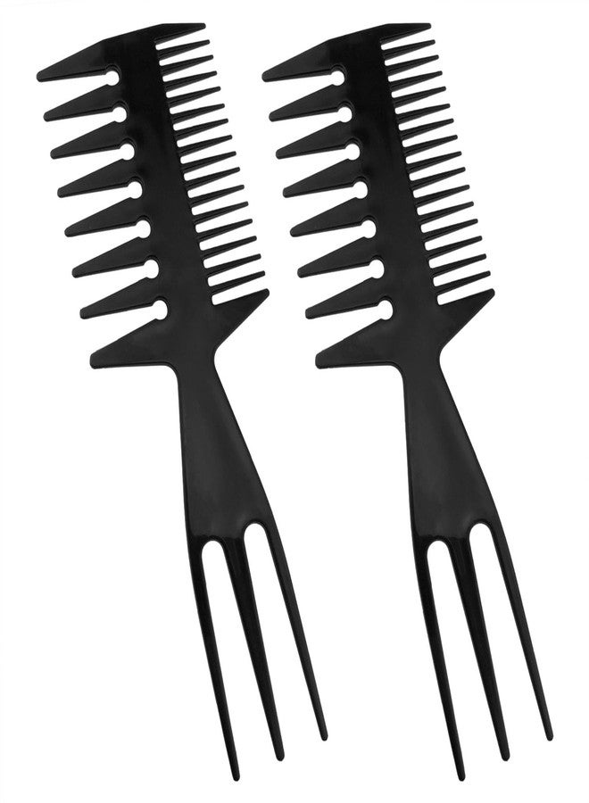 Dsjnf Watercolor Comb Black 3 in 1 Plastic Double Sided Floating Picture Comb Paint Comb Paper Marbling Comb Paper Watercolor Art Tools 2PCS - Image 1