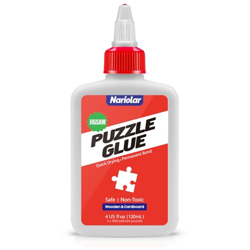 Nariolar Wooden Jigsaw Puzzle Glue Ideal for 100015003000 Piece Cardboard and Wooden Puzzles 4 fl oz 120mL - Image 1