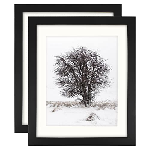 AVEAX Black 8x10 20 x 25 cm Photo Frames Display 6x8 Photos  Square Classic Solid Wood Frames for Wall Mount and Tabletop 2 Pack