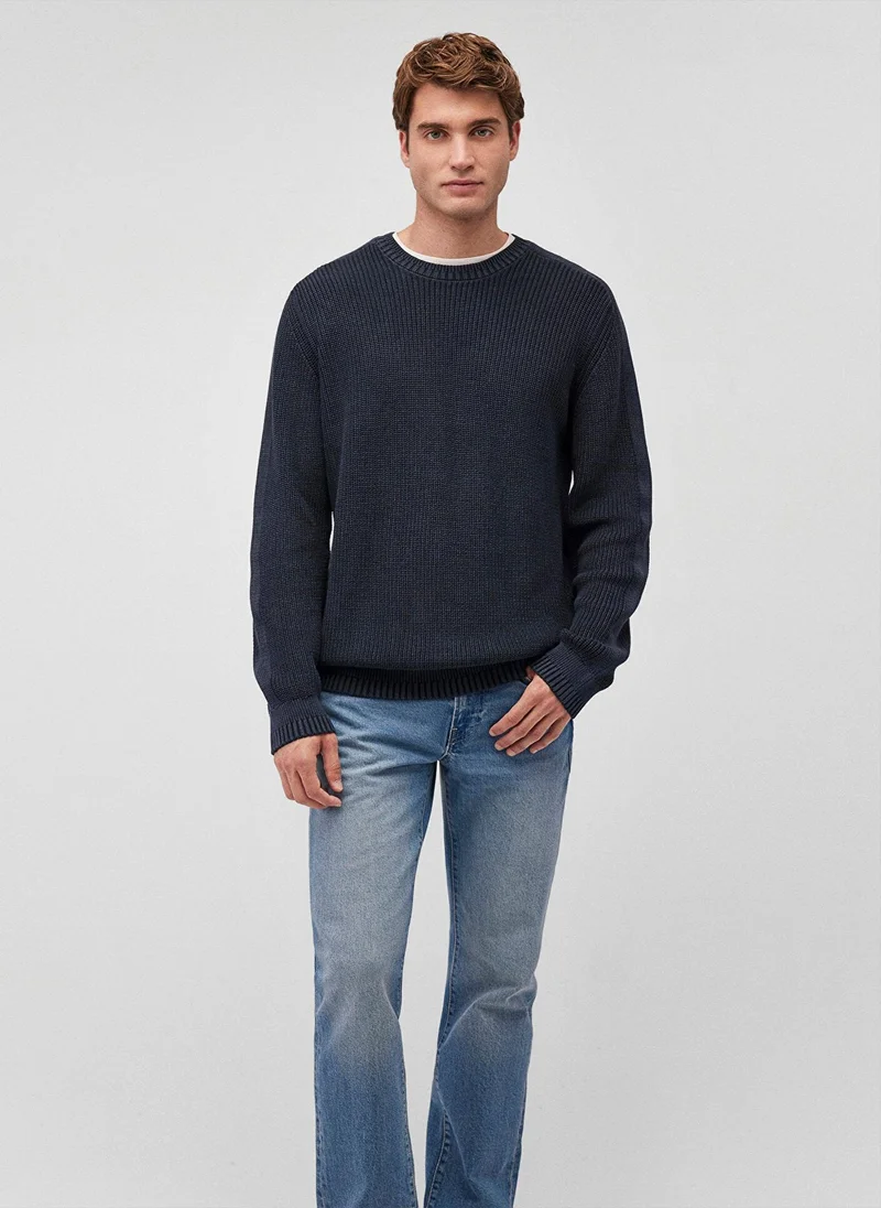 مافي Crew Neck Navy Sweater