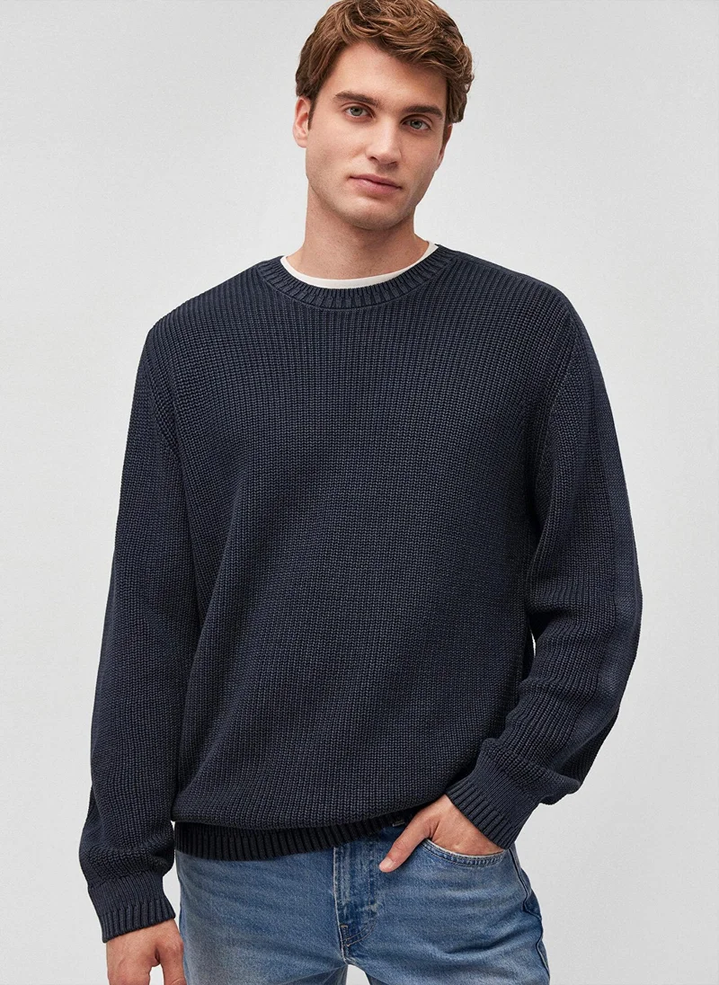 مافي Crew Neck Navy Sweater