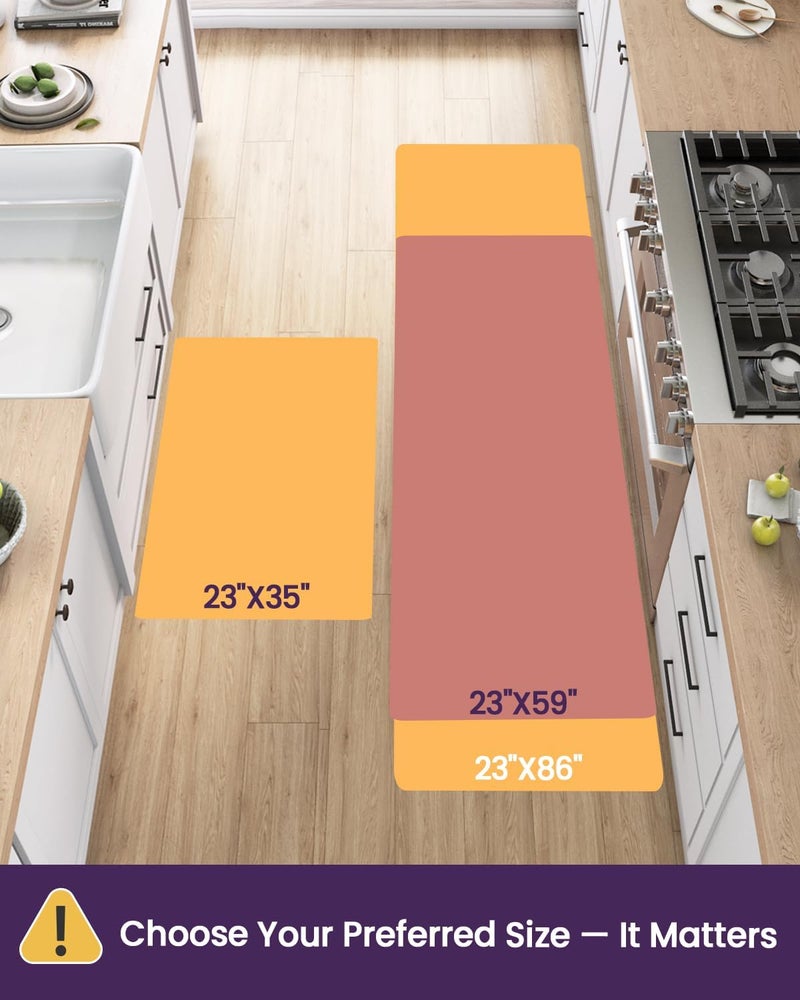 DEXI Kitchen Mats for Floor Cushioned, 23x86 Extra Large Long Runner Rug Non Slip, Waterproof Soft Comfort Standing Padded Anti Fatigue Decorative, Brown - Image 2