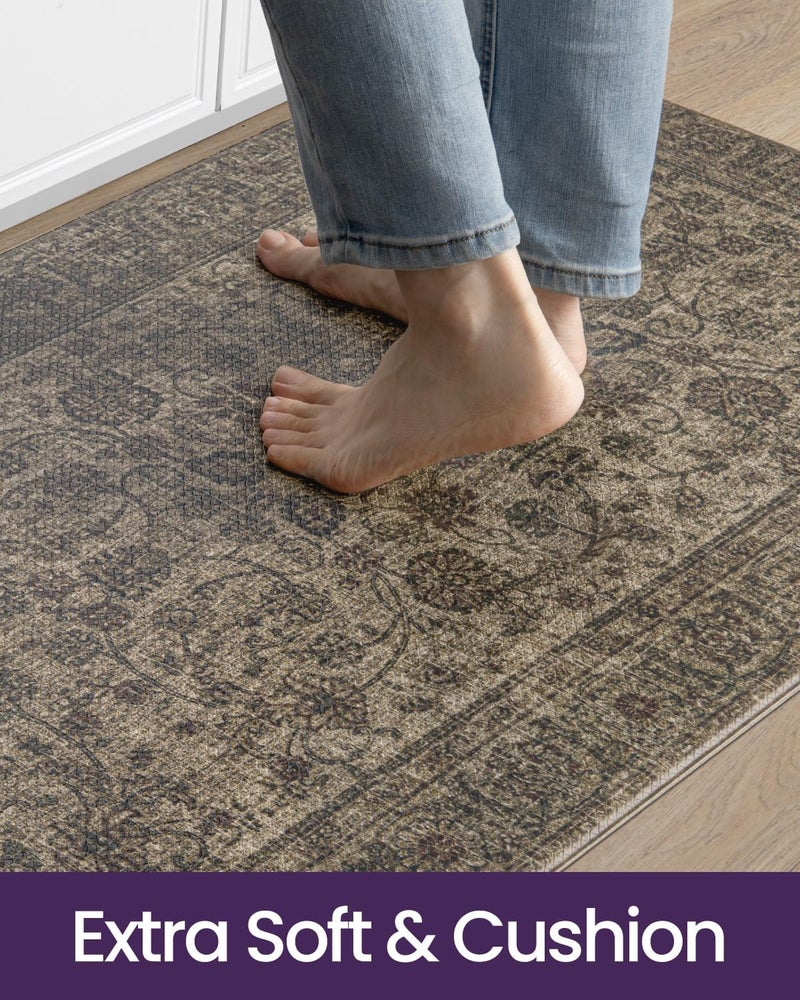 DEXI Kitchen Mats for Floor Cushioned, 23x86 Extra Large Long Runner Rug Non Slip, Waterproof Soft Comfort Standing Padded Anti Fatigue Decorative, Brown - Image 5