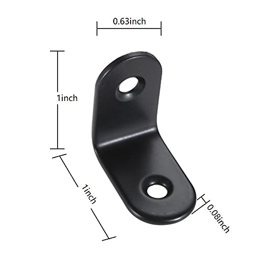 Elimeta L Bracket Corner Brace Joint Right Angle 90 Degree Fastener Wood Support for Shelves Braces Mounting Brackets with Screws for Furniture Chairs Wooden Hardware Brackets 16Pcs Elimeta (Black 1inch) - Image 4